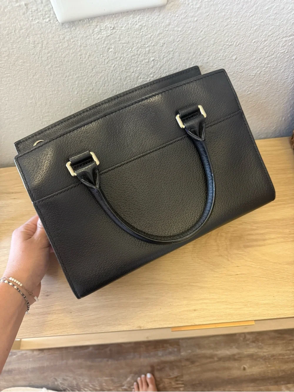 kate spade Black Pebbled Leather Purse with Gold Hardware